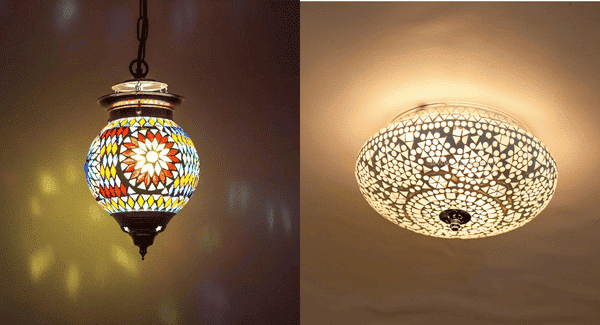 De lichteffecten van Mozaiek lampen