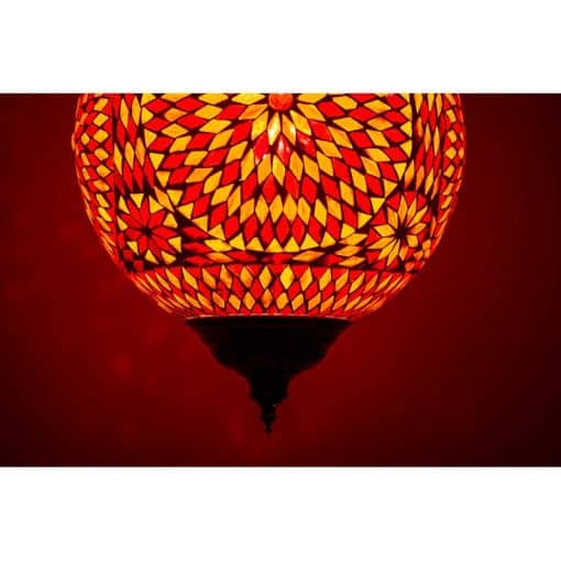 Hanglamp rood en oranje mozaïek - Turks design - 25 cm.