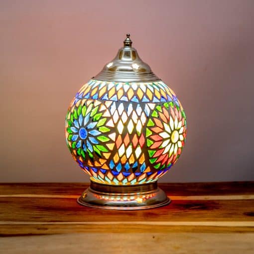 Mozaïek tafellamp 15 cm. - multi color