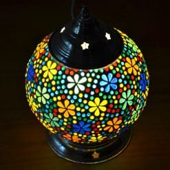 Mozaïek tafellamp 15 cm. - multi color flower