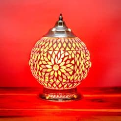 Mozaïek tafellamp 15 cm. - rood en oranje