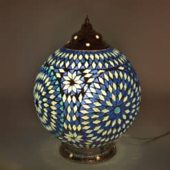 Mozaïek tafellamp 25 cm. - blauw - Turks