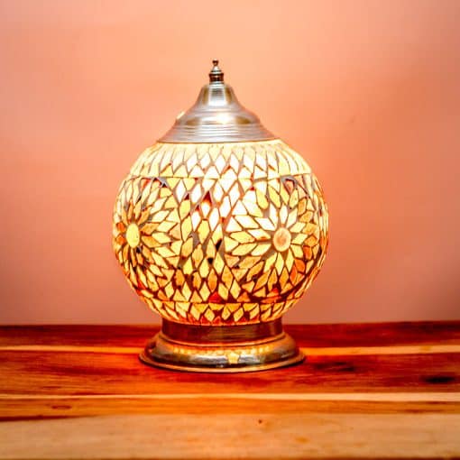 Mozaïek tafellamp paars - 15 cm.