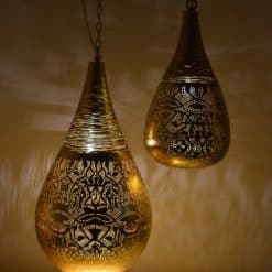 Oosterse filigrain hanglamp Agra - goud - L