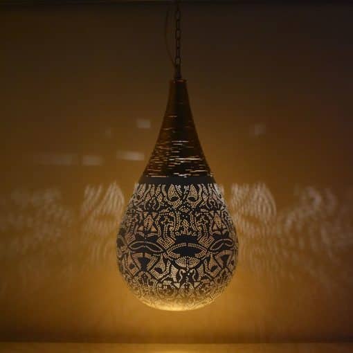 Oosterse filigrain hanglamp Agra - wit goud
