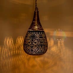 Orientalische filigrane Hängeleuchte Agra - Schwarzgold