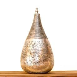 Orientalische filigrane Tischlampe mit Draht - silber