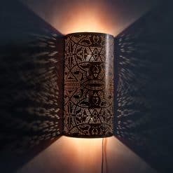 Oosterse filigrain wandlamp | cilinder | koper