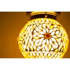 Oosterse hanglamp Bibi bruin beige mozaïek
