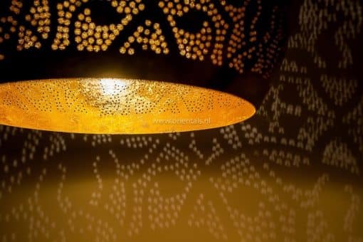 Oosterse hanglamp open onderkant - vintage koper goud