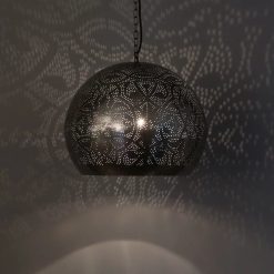 Oosterse hanglamp open onderkant - vintage zilver