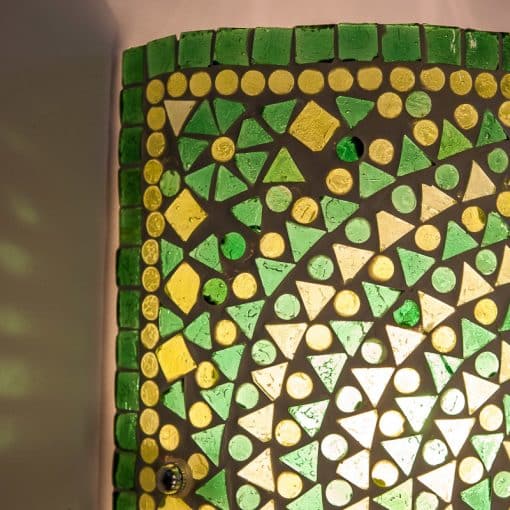 Oosterse mozaïek wandlamp | cilinder | groen