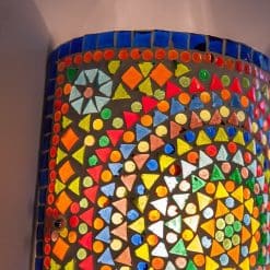 Oosterse mozaïek wandlamp | cilinder | multi color