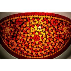 Oosterse mozaïek wandlamp| uplight | rood-oranje