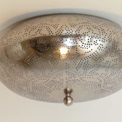 Plafondlamp filigrain zilverkleurig - 25 cm.