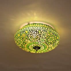 Plafondlamp mozaïek groen - 25 cm.