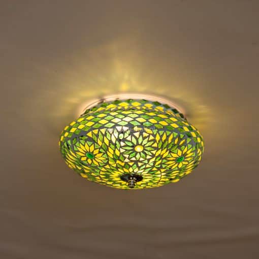 Plafondlamp mozaïek groen 25 cm. Turks