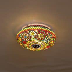 Plafondlamp mozaïek multi color - 25 cm.