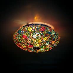 Plafondlamp mozaïek multi colour flower design - 25 cm.