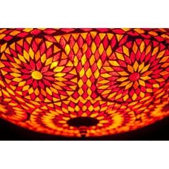 Plafondlamp mozaïek rood oranje - 38 cm. - Turks design