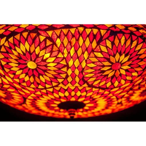 Plafondlamp mozaïek rood oranje - 38 cm. - Turks design