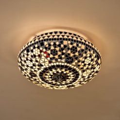 Plafondlamp mozaïek zwart-wit - 25 cm.