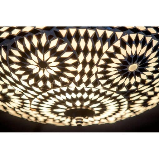 Plafondlamp mozaïek zwart wit - 38 cm. - Turks design.