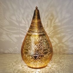 Tafellamp filigrain/draad vintage goudkleurig - L