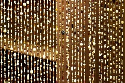 Vliegengordijn glaskralen bruin beige