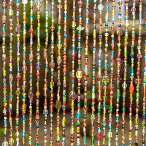 Vliegengordijn glaskralen multi color
